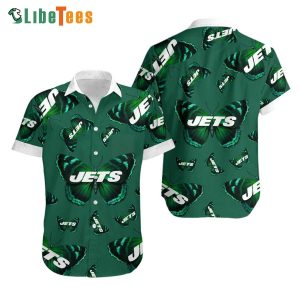 New York Jets Hawaiian Shirt, Butterflies, Tropical Hawaiian Shirt
