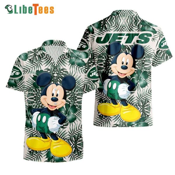 New York Jets Hawaiian Shirt, Cute Mickey, Hawaiian Beach hirts