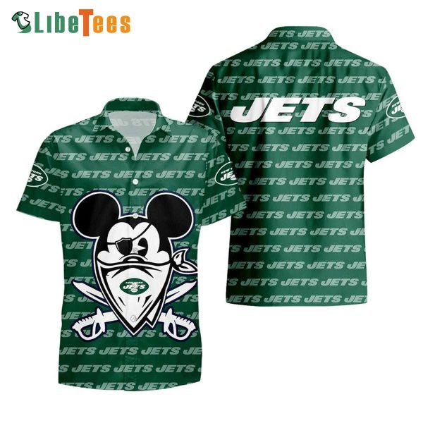 New York Jets Hawaiian Shirt, Evil Mickey, Tropical Print Shirts