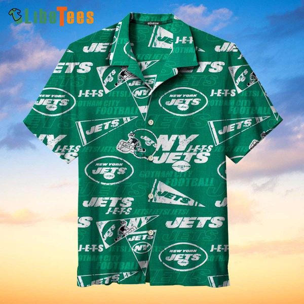 New York Jets Hawaiian Shirt, Gotham City Football, Cheap Hawaiian Shirts