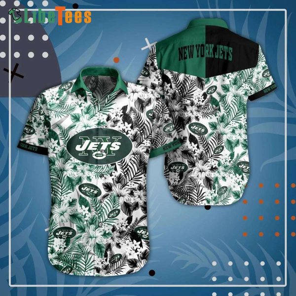 New York Jets Hawaiian Shirt, Graphic Floral Pattern Summer, Hawaiian Beach hirts