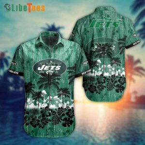 New York Jets Hawaiian Shirt,  Graphic Tropical Pattern Style Summer, Hawaiian Beach hirts