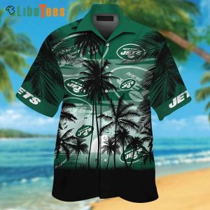 New York Jets Hawaiian Shirt, Palm Tree, Best Hawaiian Shirts