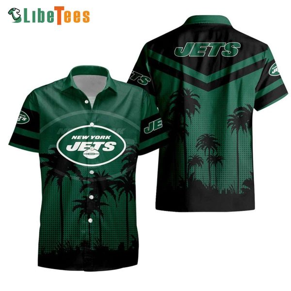 New York Jets Hawaiian Shirt, Palm Tree Forest, Cute Hawaiian Shirts