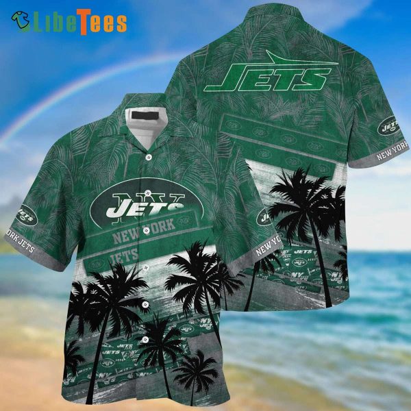 New York Jets Hawaiian Shirt, Palm Tree Pattern, Best Hawaiian Shirts