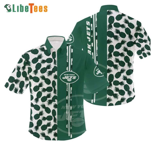 New York Jets Hawaiian Shirt, Pineapple Graphic, Cute Hawaiian Shirts