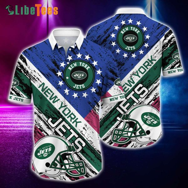 New York Jets Hawaiian Shirt, Rugby Helmet, Tropical Hawaiian Shirt