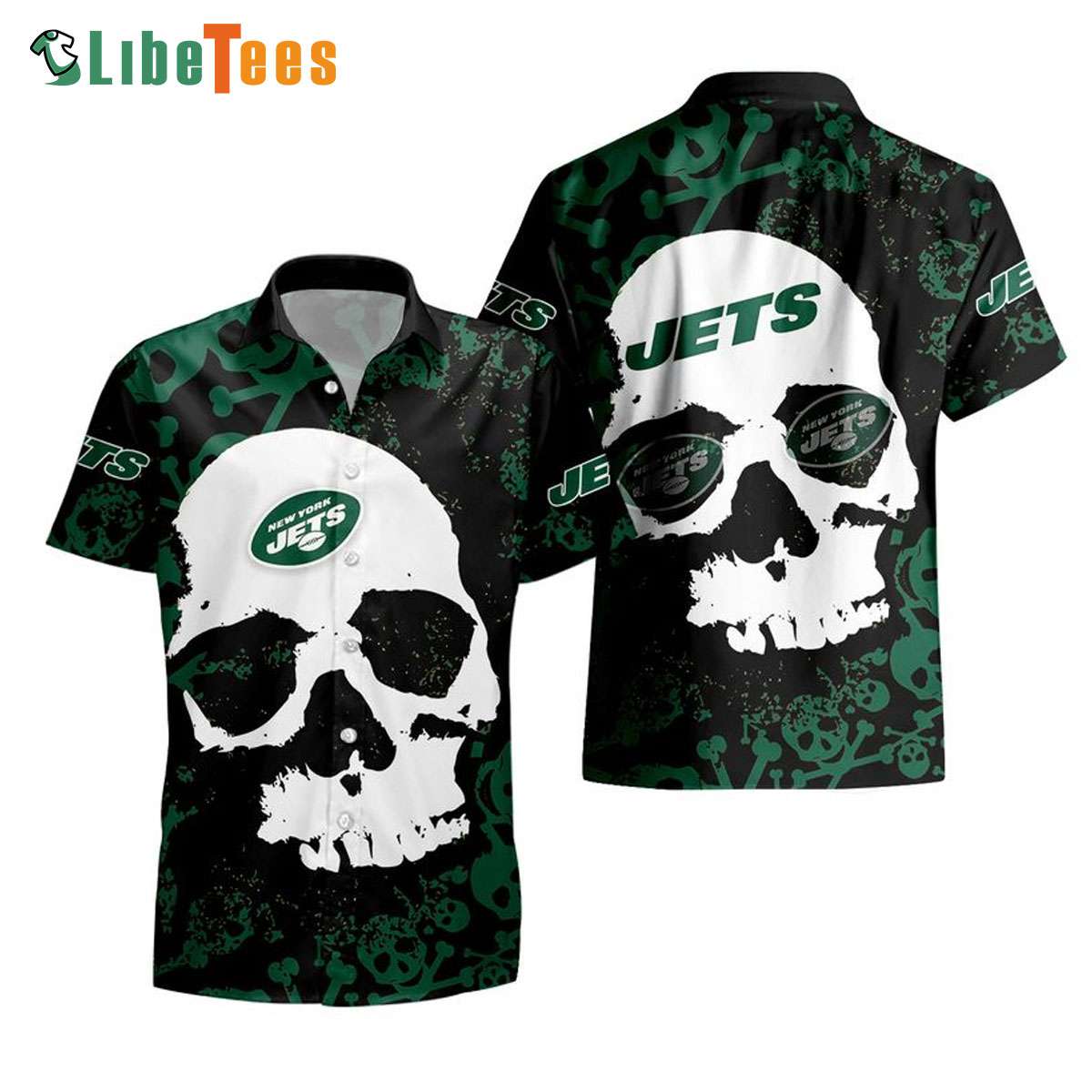 New York Jets Hawaiian Shirt, Skull Limited Edition, Hawaiian Style Shirts