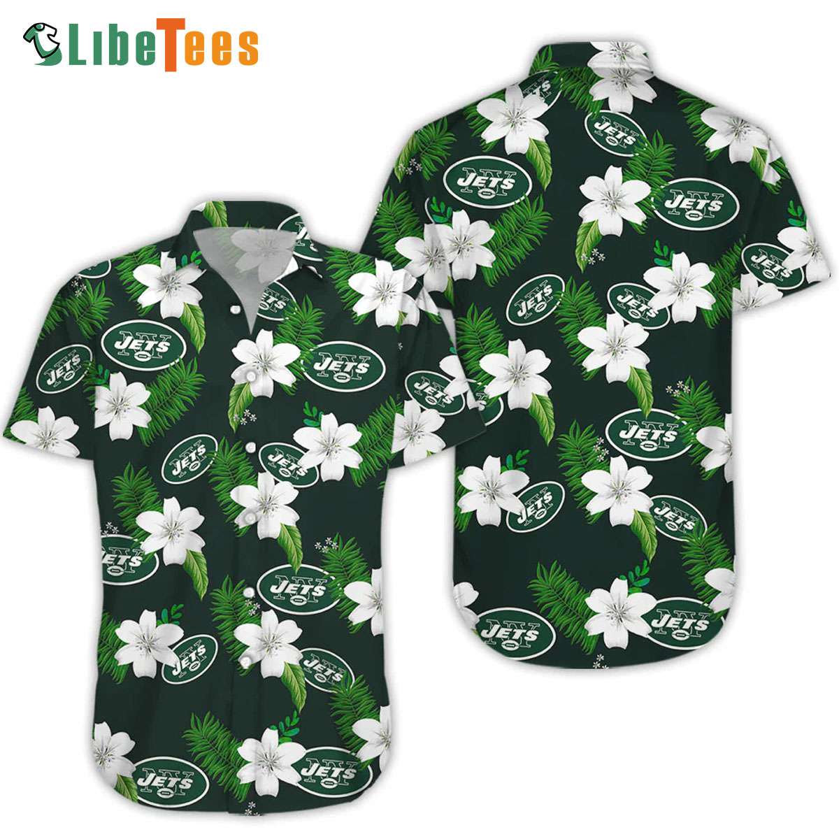 New York Jets Hawaiian Shirt, Tropical Flower, Cute Hawaiian Shirts