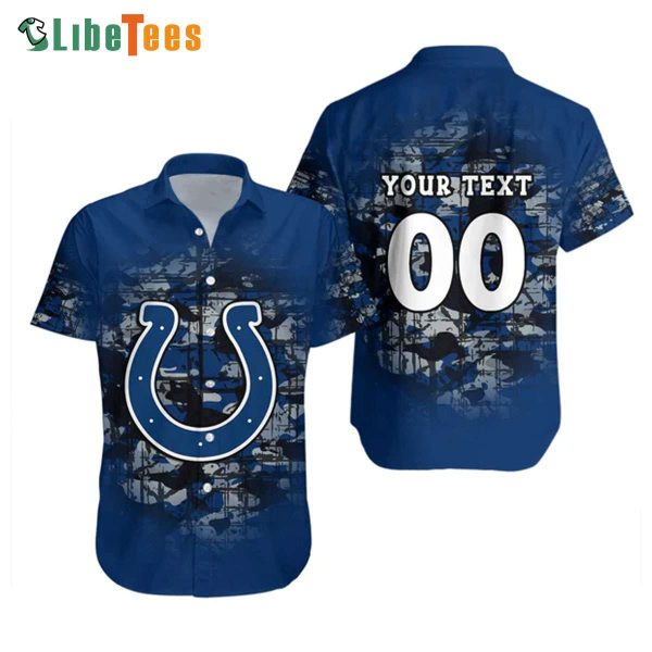 Personalized Indianapolis Colts Hawaiian Shirt,  Camouflage Vintage, Tropical Print Shirts