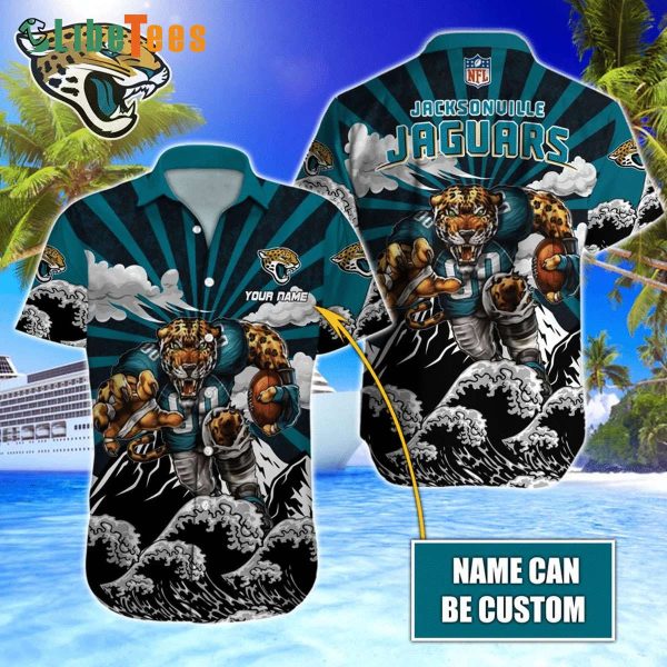 Personalized  Jacksonville Jaguars Hawaiian Shirt, Mascot, Hawaiian Beach Shirts