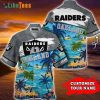 Custom Name Raiders Hawaiian Shirt, Tropical Island Beach Summer, Unique Hawaiian Shirts