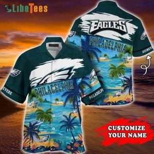 Customized Philadelphia Eagles Hawaiian Shirt, Aloha Tropical Island Beach Summer, Best Hawaiian Shirts