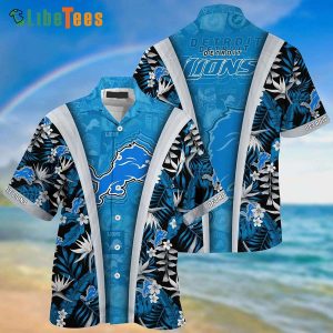 Detroit Lions Hawaiian Shirt, Aloha Tropical Pattern Beach Summer, Hawaiian Print Shirts