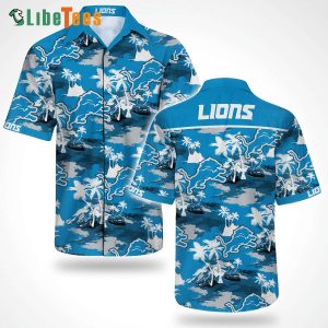 Detroit Lions Hawaiian Shirt, Car In Tropical Island, Cheap Hawaiian Shirts