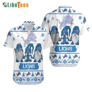 Detroit Lions Hawaiian Shirt, Christmas Gnomes, Unique Hawaiian Shirts