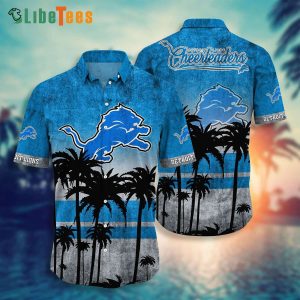 Detroit Lions Hawaiian Shirt, Coconut Tree Graphic Trending Summer, Cheap Hawaiian Shirts