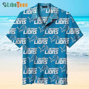 Detroit Lions Hawaiian Shirt, Graphic Print, Tropical Print Shirts