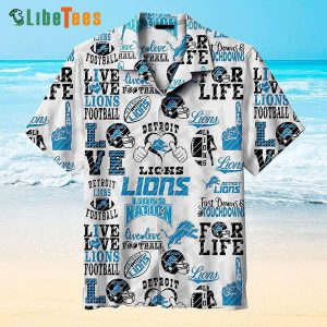 Detroit Lions Hawaiian Shirt, Live And Love, Hawaiian Shirt Outfit