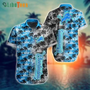 Detroit Lions Hawaiian Shirt, Palm Tree, Best Hawaiian Shirts
