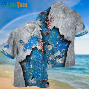 Detroit Lions Hawaiian Shirt, Ramphastos Sulfuratus And Coconut, Unique Hawaiian Shirts
