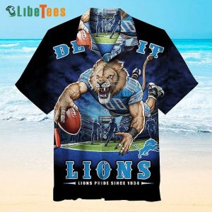 Detroit Lions Hawaiian Shirt, Roary, Tropical Print Shirts