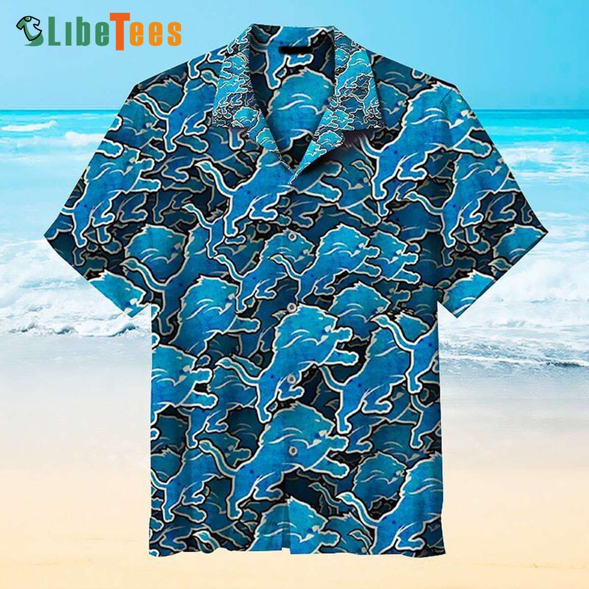 Detroit Lions Hawaiian Shirt, Symbol Pattern, Cool Hawaiian Shirts