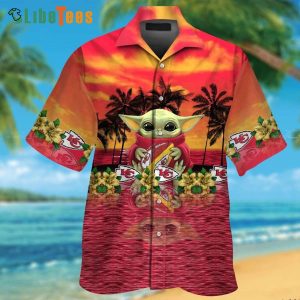 Kansas City Chiefs Hawaiian Shirt, Baby Yoda Island, Tropical Print Shirts