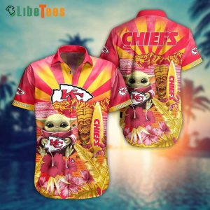 Kansas City Chiefs Hawaiian Shirt, Baby Yoda Tropical Summer Beach, Unique Hawaiian Shirts