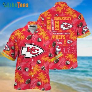 Kansas City Chiefs Hawaiian Shirt, Coconut Pattern, Unique Hawaiian Shirts