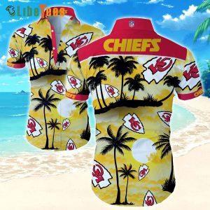 Kansas City Chiefs Hawaiian Shirt, Coconut Tree Pattern, Tropical Print Shirts