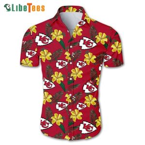 Kansas City Chiefs Hawaiian Shirt, Floral Pattern, Hawaiian Print Shirts