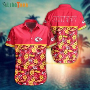 Kansas City Chiefs Hawaiian Shirt, Flower Tropical Trending Summer, Hawaiian Style Shirts