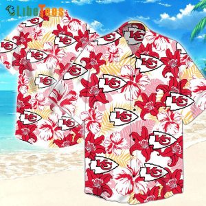 Kansas City Chiefs Hawaiian Shirt, Hibiscus Flowers Beach Summer, Tropical Print Shirts