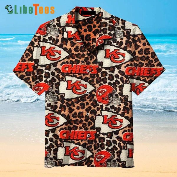 Kansas City Chiefs Hawaiian Shirt, Leopard Print, Cool Hawaiian Shirts