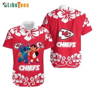 Kansas City Chiefs Hawaiian Shirt, Lilo _ Stitch Hibiscus, CuteHwaiian Shirts