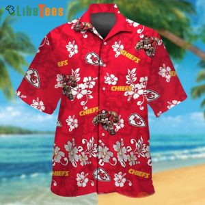 Kansas City Chiefs Hawaiian Shirt, Mascot Flowers, Unique Hawaiian Shirts