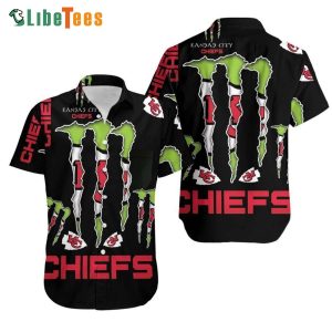 Kansas City Chiefs Hawaiian Shirt, Monster Energy Logo, Cool Hawaiian Shirts