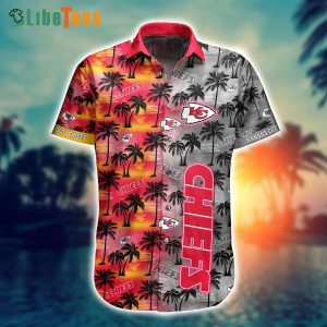 Kansas City Chiefs Hawaiian Shirt, Palm Tree Pattern, Hawaiian Print Shirts