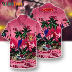 Kansas City Chiefs Hawaiian Shirt, Parrot Couple, CuteHwaiian Shirts