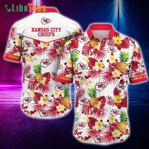 Kansas City Chiefs Hawaiian Shirt, Pineapple Tropical Graphic, Hawaiian Style Shirts