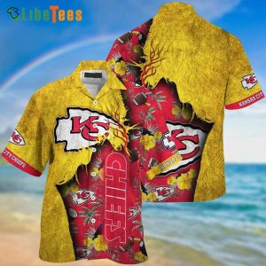 Kansas City Chiefs Hawaiian Shirt, Ramphastos Sulfuratus And Coconut Tropical, Hawaiian Print Shirts