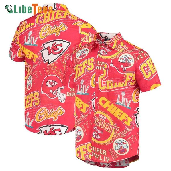 Kansas City Chiefs Hawaiian Shirt, Red Thematic, Cool Hawaiian Shirts