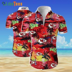 Kansas City Chiefs Hawaiian Shirt, Sunset At The Beach, Cool Hawaiian Shirts