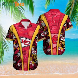 Kansas City Chiefs Hawaiian Shirt, Topical Summer Beach, Cool Hwaiian Shirts