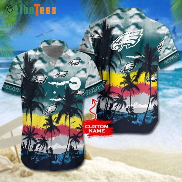 Personalized Philadelphia Eagles Hawaiian Shirt, Beach Summer Tropical, Cool Hawaiian Shirts