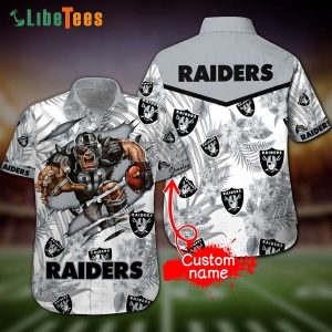 Personalized Raiders Hawaiian Shirt, Mascot Wild And Tropical Pattern, Unisex Hawaiian Shirts