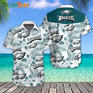 Philadelphia Eagles Hawaiian Shirt, Aloha Flower Beach Summer, Tropical Print Shirts