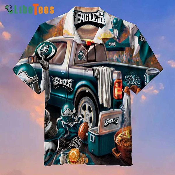 Philadelphia Eagles Hawaiian Shirt, Car Graphic, Cheap Hawaiian Shirts