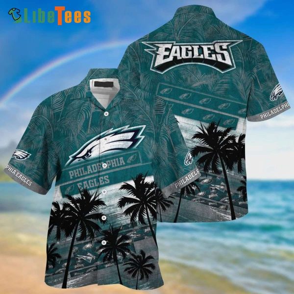 Philadelphia Eagles Hawaiian Shirt, Coconut Tree And Palm Leaves Pattern, Best Hawaiian Shirts